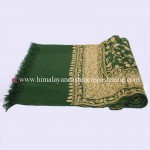 Green Kashmiri Shawl With Flower Embroidered All Over